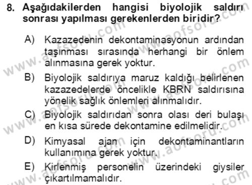 Kbrn Savunma Ve Güvenlik Dersi 2019 - 2020 Yılı (Final) Dönem Sonu Sınav Soruları 8. Soru