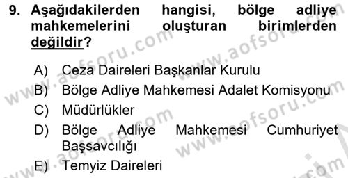 Temel Kalem Mevzuatı Bilgisi Dersi 2023 - 2024 Yılı (Vize) Ara Sınav Soruları 9. Soru
