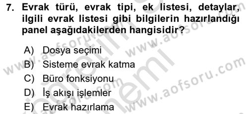 Ulusal Yargı Ağı Projesi 1 Dersi 2019 - 2020 Yılı (Vize) Ara Sınav Soruları 7. Soru