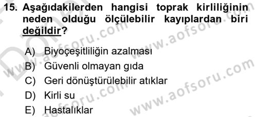Sürdürülebilir Kentsel Dayanıklılık Dersi 2023 - 2024 Yılı (Final) Dönem Sonu Sınav Soruları 15. Soru