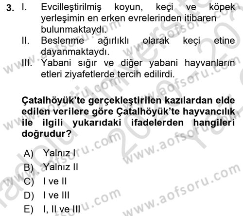Gastronomi Tarihi Dersi 2020 - 2021 Yılı Yaz Okulu Sınav Soruları 3. Soru