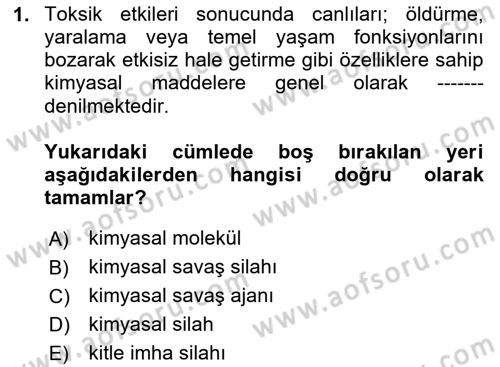 Kbrn Savunma Ve Güvenlik Dersi 2024 - 2025 Yılı (Final) Dönem Sonu Sınav Soruları 1. Soru