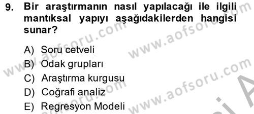 Uluslararası İlişkilerde Araştırma Yöntemleri Dersi 2013 - 2014 Yılı (Vize) Ara Sınav Soruları 9. Soru