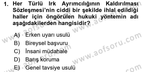 İnsan Hakları Ve Kamu Özgürlükleri Dersi 2015 - 2016 Yılı Tek Ders Sınav Soruları 1. Soru