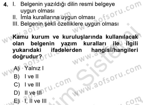 Hukuk Dili Ve Adli Yazışmalar Dersi 2021 - 2022 Yılı (Final) Dönem Sonu Sınav Soruları 4. Soru