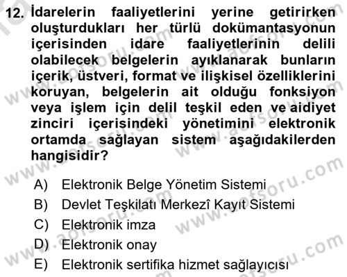 Hukuk Dili Ve Adli Yazışmalar Dersi 2020 - 2021 Yılı Yaz Okulu Sınav Soruları 12. Soru