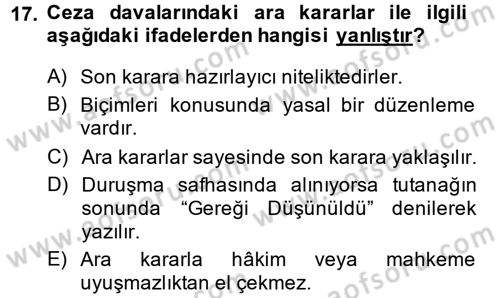 Hukuk Dili Ve Adli Yazışmalar Dersi 2014 - 2015 Yılı (Vize) Ara Sınav Soruları 17. Soru
