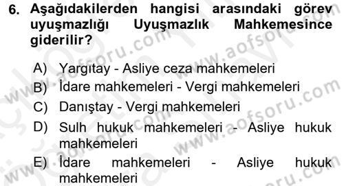 İdari Yargı Dersi 2017 - 2018 Yılı (Vize) Ara Sınav Soruları 6. Soru