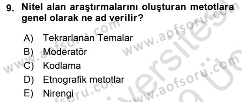 Uluslararası İlişkilerde Araştırma Yöntemleri Dersi 2018 - 2019 Yılı 3 Ders Sınav Soruları 9. Soru