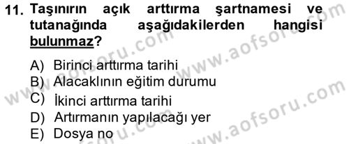Hukuk Dili Ve Adli Yazışmalar Dersi 2014 - 2015 Yılı Tek Ders Sınav Soruları 11. Soru