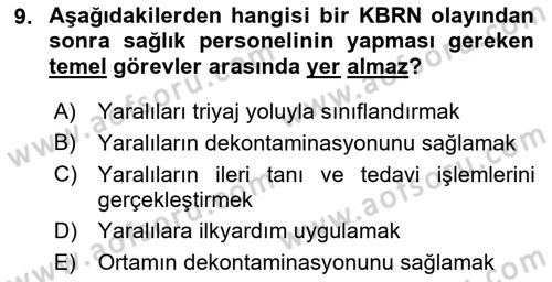 Kbrn Savunma Ve Güvenlik Dersi 2022 - 2023 Yılı Yaz Okulu Sınav Soruları 9. Soru