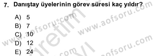İdari Yargı Dersi 2018 - 2019 Yılı 3 Ders Sınav Soruları 7. Soru