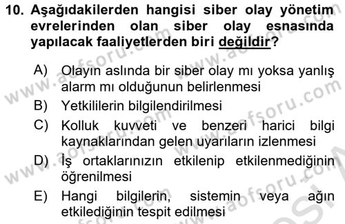 Acil Durum ve Afetlerde Ulaştırma Yönetimi ve Uygulamaları Dersi 2021 - 2022 Yılı Yaz Okulu Sınav Soruları 10. Soru