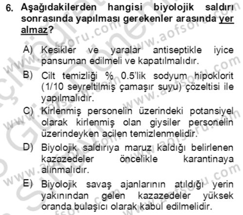 Kbrn Savunma Ve Güvenlik Dersi 2022 - 2023 Yılı (Vize) Ara Sınav Soruları 6. Soru
