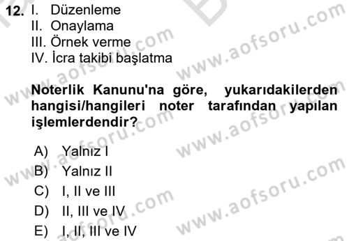 Hukuk Dili Ve Adli Yazışmalar Dersi 2021 - 2022 Yılı (Vize) Ara Sınav Soruları 12. Soru