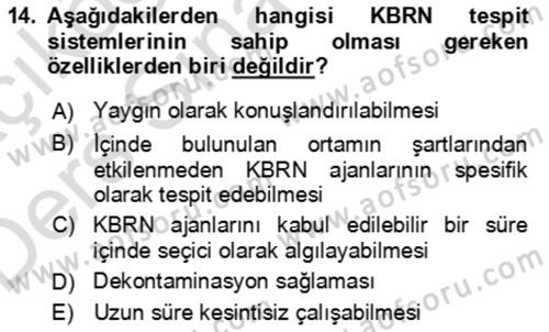 Kbrn Savunma Ve Güvenlik Dersi 2018 - 2019 Yılı 3 Ders Sınav Soruları 14. Soru