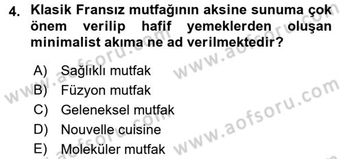 Menü Yönetimi Dersi 2018 - 2019 Yılı Yaz Okulu Sınav Soruları 4. Soru