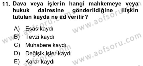 Kalem Mevzuatı Dersi 2016 - 2017 Yılı (Vize) Ara Sınav Soruları 11. Soru