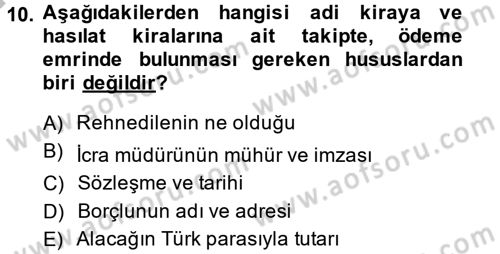 Hukuk Dili Ve Adli Yazışmalar Dersi 2013 - 2014 Yılı (Final) Dönem Sonu Sınav Soruları 10. Soru