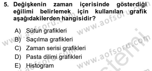 Veri Analizi Ve Değerlendirme Dersi 2023 - 2024 Yılı (Vize) Ara Sınav Soruları 5. Soru