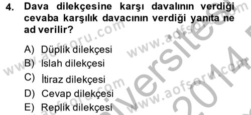 Hukuk Dili Ve Adli Yazışmalar Dersi 2013 - 2014 Yılı (Final) Dönem Sonu Sınav Soruları 4. Soru