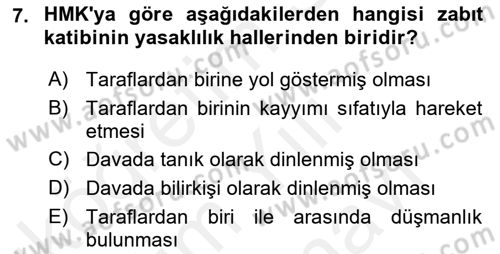 Kalem Mevzuatı Dersi 2018 - 2019 Yılı (Vize) Ara Sınav Soruları 7. Soru