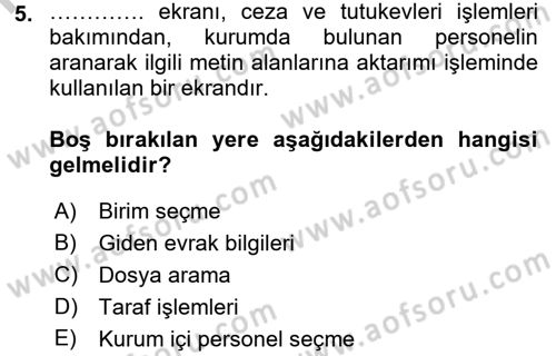 Ulusal Yargı Ağı Projesi 2 Dersi 2016 - 2017 Yılı (Vize) Ara Sınav Soruları 5. Soru