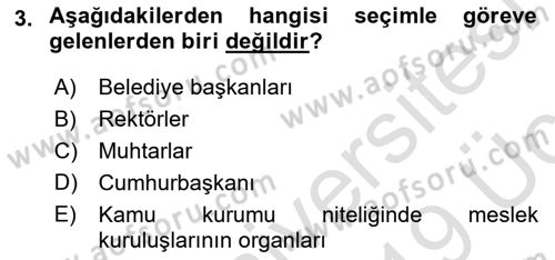 İdari Yargı Dersi 2018 - 2019 Yılı 3 Ders Sınav Soruları 3. Soru