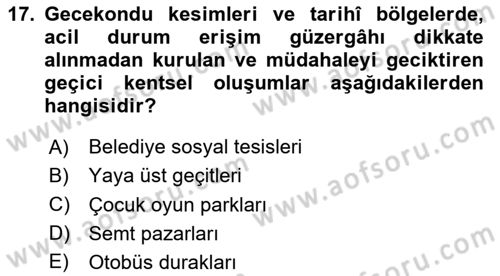 Yangın ve Yangın Güvenliği Dersi 2025 - 2026 Yılı (Vize) Ara Sınav Soruları 17. Soru