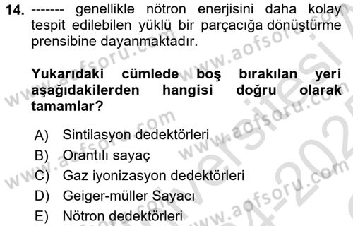 Kbrn Savunma Ve Güvenlik Dersi 2024 - 2025 Yılı Yaz Okulu Sınav Soruları 14. Soru