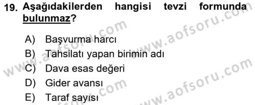 Kalem Mevzuatı Dersi 2015 - 2016 Yılı (Vize) Ara Sınav Soruları 19. Soru