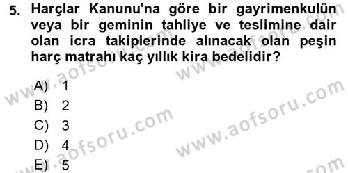 Damga Vergisi Ve Harçlar Bilgisi Dersi 2015 - 2016 Yılı (Final) Dönem Sonu Sınav Soruları 5. Soru