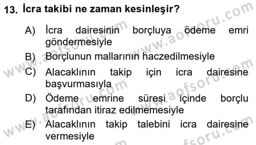 Hukuk Dili Ve Adli Yazışmalar Dersi 2021 - 2022 Yılı Yaz Okulu Sınav Soruları 13. Soru