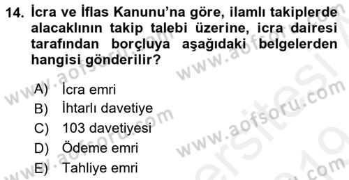 Hukuk Dili Ve Adli Yazışmalar Dersi 2018 - 2019 Yılı (Final) Dönem Sonu Sınav Soruları 14. Soru