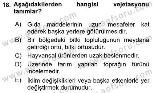 Gastronominin Temelleri Dersi 2021 - 2022 Yılı (Final) Dönem Sonu Sınav Soruları 18. Soru