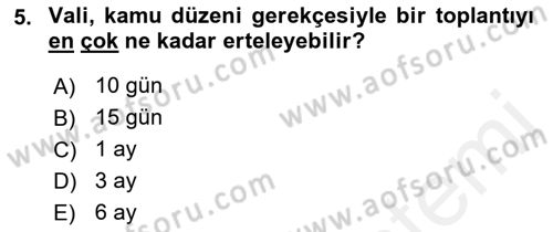 İdari Yargı Dersi 2018 - 2019 Yılı (Vize) Ara Sınav Soruları 5. Soru