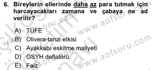 Afet Ekonomisi Ve Sigortacılığı Dersi 2022 - 2023 Yılı Yaz Okulu Sınav Soruları 6. Soru