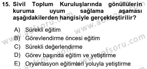 Özel Gereksinimli Bireyler İçin Afet ve Acil Durum Yönetimi Dersi 2023 - 2024 Yılı (Vize) Ara Sınav Soruları 15. Soru