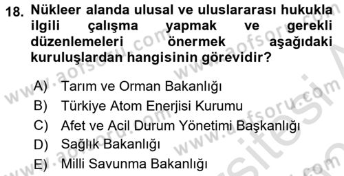 Kbrn Savunma Ve Güvenlik Dersi 2022 - 2023 Yılı Yaz Okulu Sınav Soruları 18. Soru