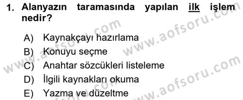 Sosyal Bilimlerde Araştırma Yöntemleri Dersi 2023 - 2024 Yılı (Final) Dönem Sonu Sınav Soruları 1. Soru