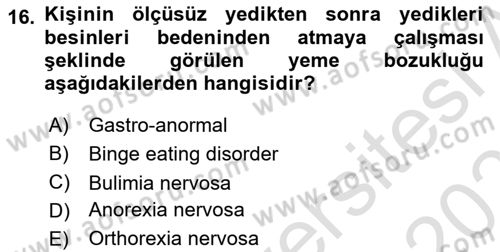 Yemek Sosyolojisi Dersi 2022 - 2023 Yılı Yaz Okulu Sınav Soruları 16. Soru