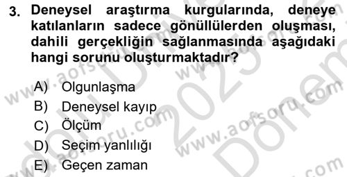 Uluslararası İlişkilerde Araştırma Yöntemleri Dersi 2025 - 2026 Yılı (Final) Dönem Sonu Sınav Soruları 3. Soru