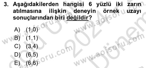 Veri Analizi Ve Değerlendirme Dersi 2024 - 2025 Yılı (Final) Dönem Sonu Sınav Soruları 3. Soru