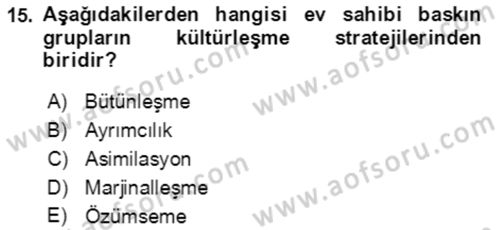Göç Ve Göçmen Sorunları Dersi 2023 - 2024 Yılı (Final) Dönem Sonu Sınav Soruları 15. Soru