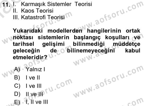 Afet Ekonomisi Ve Sigortacılığı Dersi 2018 - 2019 Yılı 3 Ders Sınav Soruları 11. Soru