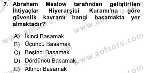 Afet Risk Azaltma Politikaları Dersi 2020 - 2021 Yılı Yaz Okulu Sınav Soruları 7. Soru