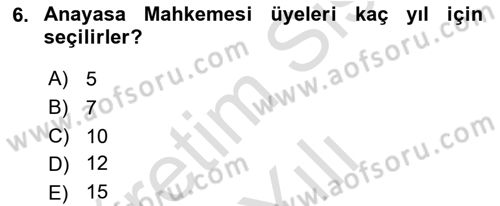 İdari Yargı Dersi 2023 - 2024 Yılı (Vize) Ara Sınav Soruları 6. Soru