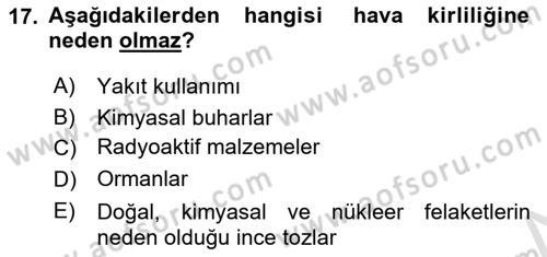 Sürdürülebilir Kentsel Dayanıklılık Dersi 2024 - 2025 Yılı (Final) Dönem Sonu Sınav Soruları 17. Soru