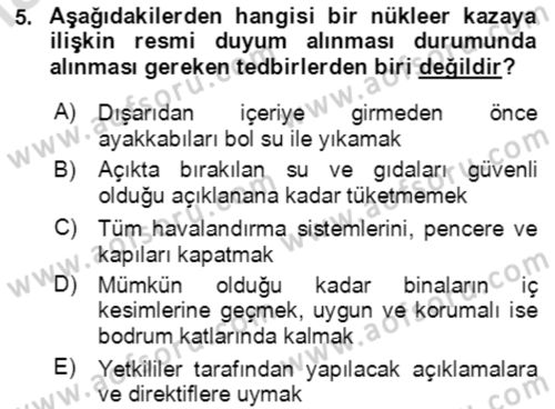 Kbrn Savunma Ve Güvenlik Dersi 2023 - 2024 Yılı Yaz Okulu Sınav Soruları 5. Soru