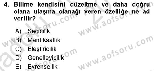 Sosyal Bilimlerde Araştırma Yöntemleri Dersi 2018 - 2019 Yılı 3 Ders Sınav Soruları 4. Soru